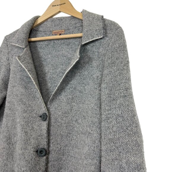 Cocogio Wool Blend Knit Button-Up Blazer Jacket Womens Large Gray Made in Italy - Picture 6 of 10